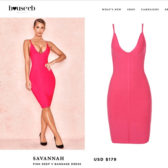 House of CB Savannah Deep V Bandage Midi Dress - Picture 5 of 14